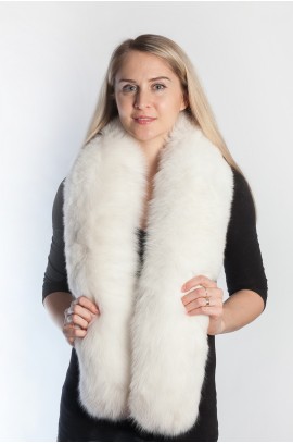 Natural White fox fur scarf